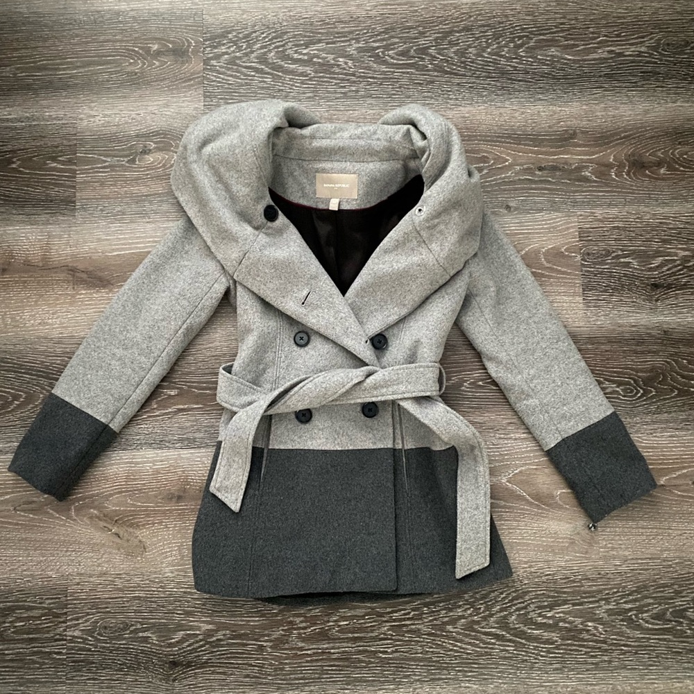 Banana Republic Wool-Blend Grey Coat - XSP